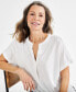 ფოტო #3 პროდუქტის Women's Split-Neck Short Sleeve Knit Shirt, Created for Macy's