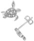 ფოტო #1 პროდუქტის Diamond Turtle Stud Earrings (1/10 ct. t.w.) in Sterling Silver