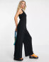 Topshop utility pocket casual jumpsuit in black