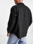 Jack & Jones Originals faux wool overshirt with pockets in black