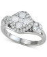 ფოტო #1 პროდუქტის Diamond Triple Cluster Engagement Ring (1-1/4 ct. t.w.) in 14k White Gold