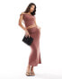 Фото #1 товара ASOS DESIGN co-ord slinky maxi skirt in brown