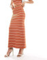 Pretty Lavish knit maxi skirt co-ord in terracotta stripe Terrakotta/Cremeweiß, S - DE 34-36 - фото #5