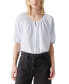 ფოტო #1 პროდუქტის Women's Leanne Button-Front Puff-Sleeve Top