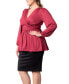 Фото #3 товара Women's Plus Size Leah Long Sleeve Tunic Top
