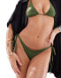 Фото #1 товара COLLUSION co-ord elevated tie side bikini bottom in green