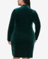 Фото #2 товара Plus Size Velvet Twist-Front Sheath Dress