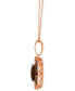 Chocolate Quartz (3-1/2 ct. t.w.) & Diamond (3/4 ct. t.w.) Double Halo Pendant Necklace in 14k Rose Gold, 18" + 2" extender