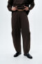 Plush jogger trousers with pleats