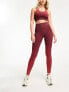 Hummel Seamless sports crop top with scoop neck in dark red