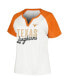 Фото #2 товара Women's White/Texas Orange Texas Longhorns Plus Size Best Squad Shimmer Raglan Notch Neck T-Shirt