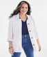 ფოტო #4 პროდუქტის Plus Size Linen Blend Field Jacket, Created for Macy's