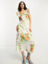 & Other Stories frill detail midaxi dress in multi floral print