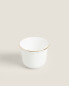 Bone china short glass with rim