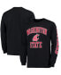Фото #2 товара Men's Black Washington State Cougars Distressed Arch Over Logo Long Sleeve Hit T-shirt