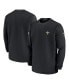 ფოტო #1 პროდუქტის Men's Black New Orleans Saints 2023 Sideline Throwback Heavy Brushed Waffle Long Sleeve T-shirt