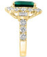 ფოტო #3 პროდუქტის EFFY® Lab Grown Emerald (4-7/8 ct. t.w.) & Lab Grown Diamond (2-3/8 ct. t.w.) Halo Statement Ring in 14k Gold