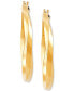 ფოტო #3 პროდუქტის Medium Twist Round Hoop Earrings in 10k Gold, 30mm