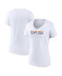 Women's White Team USA Pride Striped V-Neck T-shirt