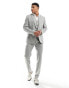 ASOS DESIGN slim suit jacket in wool mix texture in light grey