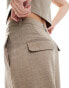 Фото #3 товара Vero Moda Aware textured pleated wide leg trouser co-ord in taupe grey melange