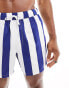 Фото #3 товара ASOS DESIGN swim shorts in short length in white and navy stripe