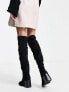 Фото #3 товара Pimkie suede knee high boot in black