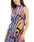 Women's Butterfly High-Neck Tie-Back Midi Dress