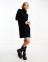 Фото #4 товара ONLY roll neck knitted mini jumper dress in black