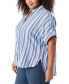 Фото #3 товара Plus Size Stripe High-Low Demi Shirt