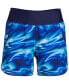 ფოტო #3 პროდუქტის Plus Size 5" Quick Dry Elastic Waist Board Shorts Swim Cover-up Shorts with Panty Print