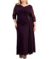 Фото #1 товара Plus Size Portrait-Collar Side-Ruched A-Line Dress