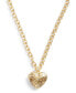 Faux Stone Signature Quilted Heart Locket Necklace