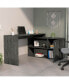 Фото #9 товара Lyncliff 1-Drawer 2-Shelf L-Shaped Office Desk Smokey Oak