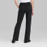 Фото #2 товара Women's Mid-Rise Relaxed Linen Pants - Wild Fable Black S