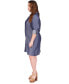 Фото #3 товара Plus Size Ruched-Front Shirtdress