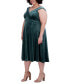 Plus Size Sleeveless Velvet Midi Dress