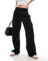 New Look wide leg cargo trouser in black