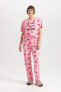 Фото #1 товара Fall In Love Regular Fit Kısa Kollu Desenli Pijama Takımı B6206ax24sp
