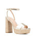 ფოტო #1 პროდუქტის Odalina Women's Raffia Platform Heel Sandals