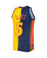 Фото #4 товара Men's Baron Davis Navy, Gold Golden State Warriors Hardwood Classics 2006-07 Split Swingman Jersey