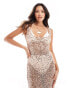 Фото #4 товара Kaiia sequin crochet maxi beach dress in gold