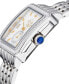 Women's Bari Tortoise Swiss Quartz Diamond Accents Silver-Tone Stainless Steel Bracelet Watch 34mm x 30mm