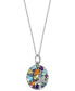 ფოტო #1 პროდუქტის EFFY® Multi-Gemstone (3 ct. t.w.) & Diamond (1/10 ct. t.w.) Starfish Cluster 18" Pendant Necklace in Sterling Silver