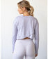 ფოტო #4 პროდუქტის Women's Go With The Flow Crop Long Sleeve Top for Women