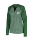 ფოტო #3 პროდუქტის Women's Green Green Bay Packers Maverick Waffle Henley Long Sleeve T-shirt