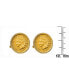 ფოტო #2 პროდუქტის Gold-Layered Indian Penny Bezel Coin Cuff Links