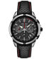 ფოტო #1 პროდუქტის Men's Chronograph Coutura Black Perforated Leather Strap Watch 42mm