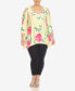 ფოტო #4 პროდუქტის Plus Size Floral Printed Cold Shoulder Tunic Top
