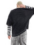 Фото #3 товара COLLUSION Mock stripe sleeve long sleeve t-shirt in washed black